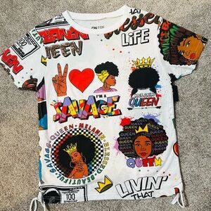 On Fire Multicolor Graphic Tee